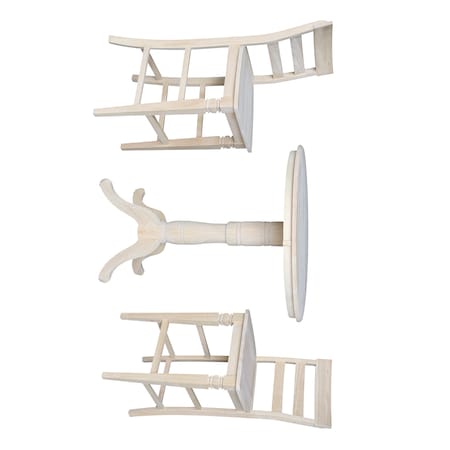 International Concepts Round 36 in Rd Pedestal Bar Height Table, 2 Bar Height Stools, Ready to Finish, 36 in W, 36 in L K-36RT-6B-S193-2